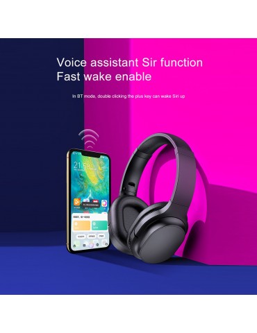 OY713 Over Ear Music Headset Wireless BT5.0 Headphones Call Center Earphone with Microphone Support Earphone Monitor AUX IN TF Card MP3 Player Adjustable Headband