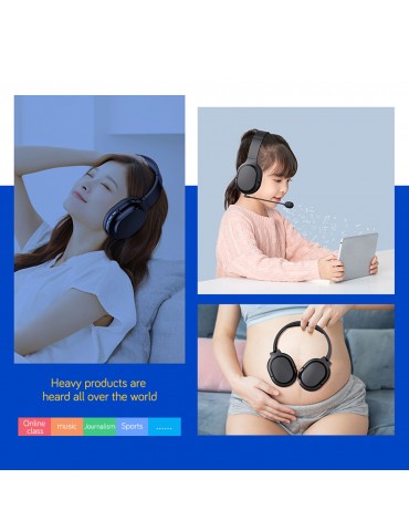 OY713 Over Ear Music Headset Wireless BT5.0 Headphones Call Center Earphone with Microphone Support Earphone Monitor AUX IN TF Card MP3 Player Adjustable Headband