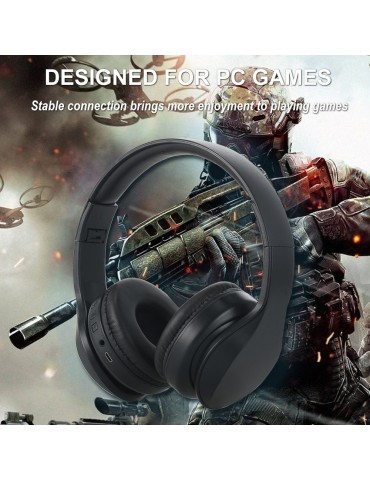 OY712 Bluetooth 5.0 Wireless Headphones Noise Cancelling Over Ear Gaming Headset AUX IN Foldable Ear Cups with Built-in Microphone for Travel Home Office