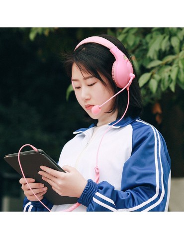 A566H Computer Wired Headphone Student Lightweight Noise Cancelling Headset with Microphone for Online Study Education Test