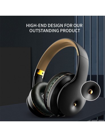 EL-B5 BT5.0 Wireless Headset Adjustable Headband Headset Stereo Sound Dual Microphones (Black & Silver)