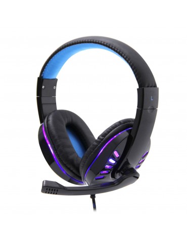 SY755MV Luminous Game Headphone Over-ear Gaming Headset with Microphone PC Gamer 3.5mm Headphones Noise Cancelling Compatible with PS4 Xbox Laptop Computer