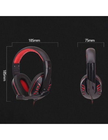 SY755MV Luminous Game Headphone Over-ear Gaming Headset with Microphone PC Gamer 3.5mm Headphones Noise Cancelling Compatible with PS4 Xbox Laptop Computer