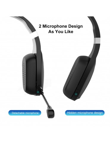 Gaming Headset Earphone Earbud Noise Reduction Stereo Headphone BT5.0 Connection Connecting 3.5mm Port Wired Earphone Volume Adjustable USB Chargeing Port Powered Operated Built-in 300mAh High Capacity Rechargeable  Cell for Computer Laptop E-sports Porta