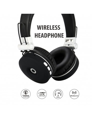 MH9 Head-mounted BT5.0 Wireless Headset Foldable Stereo Sound Button Operation with TF FM Function