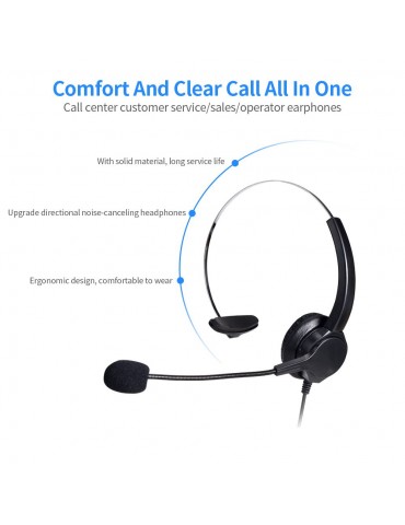 Communication Headset Comfort And Clear Call All In One 330°Adjustable Ear Plate Double Noise Reduction The 3.5MM Connector