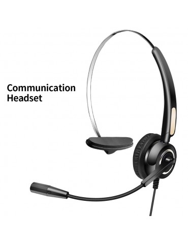 Communication Headset Upgrade Directional Noise-canceling Headphones 330°Adjustable Ear Plate Leather Earmuffs The USB Connector