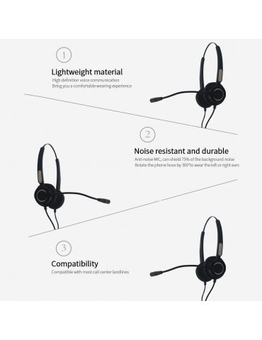 Communication Headset Lightweight Steel Rod Noise Resistant And Durable Compatibility Flexible Architecture The USB Connector