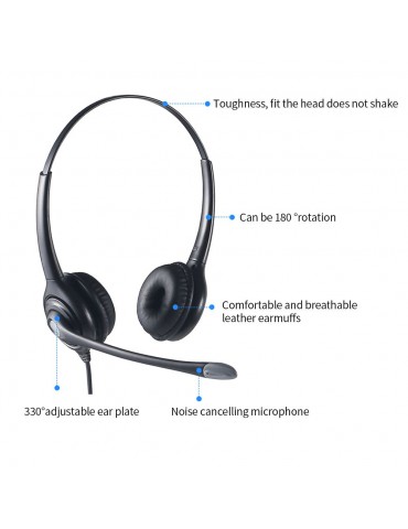 Communication Headset Noise - cancelling Hearing Protection Clear Call Convenient Solid Material Adjustable The 3.5MM Connector