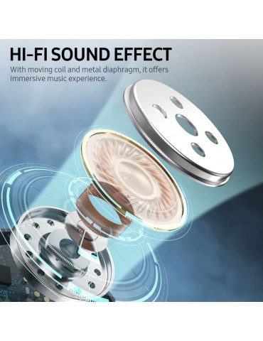 BT 5.0 Headset Lightweight Sports Headphone Support TF Card Playing FM Mode Hi-Fi Sound Effect Noise Reduction, Grey