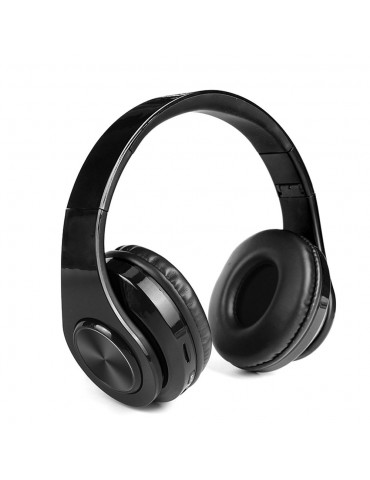 Foldable BT 5.0 Headset Wireless&Wired Headset with Breathing Light Support TF Card Playing Stretchable Headband, Black