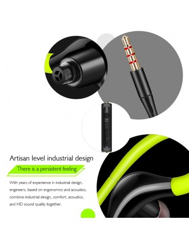 S760 Wired In-ear Waterproof Earphones Ear Hook Earbuds Stereo Super Bass Headphones Sport Headset with Mic Black