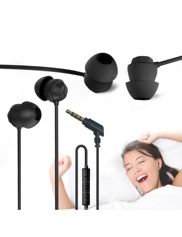 X110 Sleep Earphones Anti-noise In-ear Headphones Ultra-soft Silicone Earbuds 3.5mm Wired Headset Compatible with iPhone Android Smart Phones