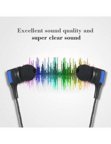 In-ear Headphones Wired Headset 3.5mm Jack Stereo Earphone In-line Control with Mic for Smart Phone Tablet PC