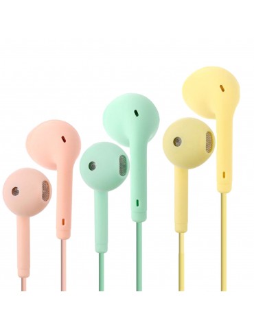 U88 Universal Wired Control Earphone Fashion Pure Color 3.5mm Plug Headphone with Microphone