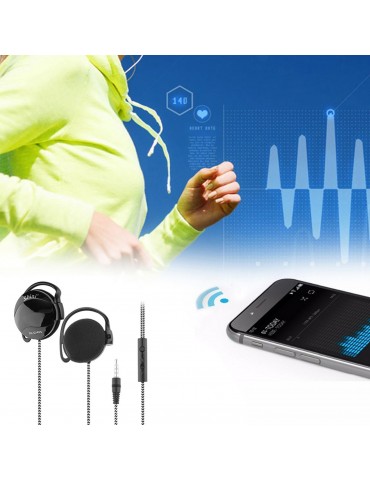 SHINI SN-Q140S 3.5mm Wired Headsets Sport Headphone Ear-Hook Headset Line Control Volume Earphone with Mic for Phone