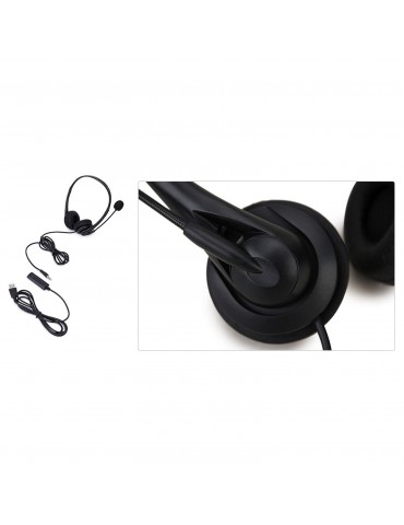 SY490MV Call Center Wired Headset 3.5MM Plug With Microphone Telephone Operator Headphone Noise Canceling for Computer Phones Desktop Boxes