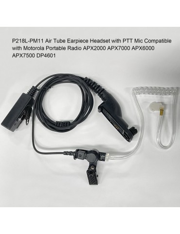 PTT Air Tube Earpiece Headset with PTT Mic Compatible with Motorola Portable Radio APX2000 APX7000 APX6000 APX7500 DP4601 Walkie Talkie XiR P8668