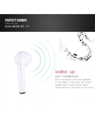 i7 Wireless BT Earphones Mini Earbud Portable Stereo Handfree Earphone Left and Right Ear with Charging Box