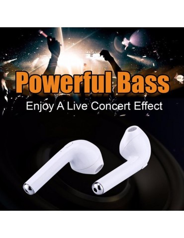 i7 Wireless BT Earphones Mini Earbud Portable Stereo Handfree Earphone Left and Right Ear with Charging Box