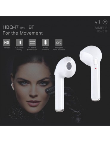 i7 Wireless BT Earphones Mini Earbud Portable Stereo Handfree Earphone Left and Right Ear with Charging Box