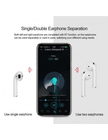 i12 BT5.0 Wire-less Earphones Headphones BT Headset Mini Stereo In-Ear Earbuds with Charging Box