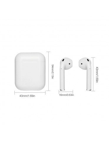 i12 BT5.0 Wire-less Earphones Headphones BT Headset Mini Stereo In-Ear Earbuds with Charging Box