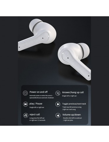 TWS ENC Noise Cancelling Headphones P9 BT Wireless Earphones Double Mark ENC Noise-cancelling calls Long Battery Life  Black