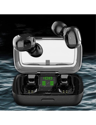 XG-23 Sports Headphones IPX6 Waterproof Sweatproof Headset Stereo Sound Binaural Calling In-Ear Ergonomic Design Earbuds Intelligent Noise Reduction Canceling Cancellation Earphones with LED Digital Display Charging Case Box and Cable