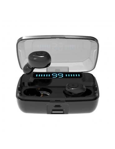 F9 Earphones BT5.0 Wireless Headphones Sweatproof Sports Mini Earbuds Noise Cancelling Gaming Headset LED Digital Display Button Control