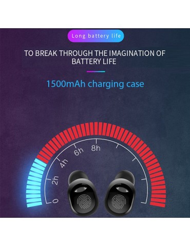 G10 True Wireless Stereo Earphones BT 5.0 Wireless Mini Sports Earbuds 9D HiFi Sound Headset HD Call Noise Reduction Headphones LED Digital Power Display Fingerprint Touch Control