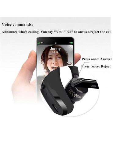 V8 BT Wireless Earphone Business Headset Handsfree Call BT Headphone Driving Sports Earbud With Mic 1pc