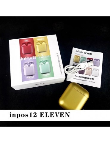 Inpods 12 True Wireless Stereo Earphones BT5.0 Popup Touch Control Wireless Headset Sports Earbuds Metal Color Headphone With Mic For Android iOS Smarthpone