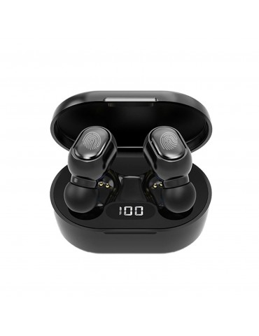 True Wireless Stereo-100 Wireless In-Ear Earbuds with Stereo Sound Noise Reduction Waterproof BT 5.1 Earphones with LED-Digital Display Touch-Control Headphones Headsets with HD Call for Sport Music