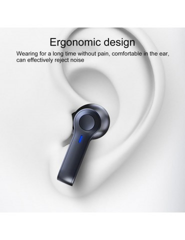 R22 In-Ear BT Earphones with Stereo Sound/Deep Bass Waterproof Sport Earbuds with LED-Digital Display Touch-Control Headphones Wireless Earbuds for Music/Call Compatible with iOS Android