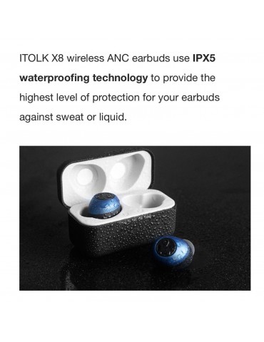 ANC X8 Active Noise Reduction Headphones True Wireless Stereo Headset Bluetooth 5.0 Earphone ANC Wireless Earbuds Built-in Microphone with 550mAh Charging Box