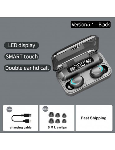 5.1 BT Connected Headset Headphone Earphone Earmuff LEDs Sensitive Touching Binaural Speaker Built-in 1500mAh High Capacity Rechargeable Batterys Storage Box Mini Portable