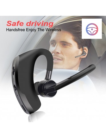 V8 Single Ear BT4.1 Headset 270 Degrees Rotation Handsfree Calls Number Broadcast Long-lasting Battery Life