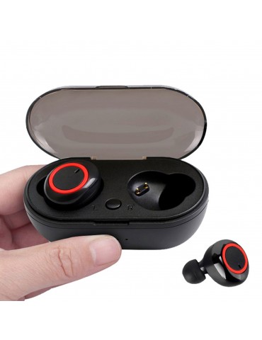 True Wirelessly Stereo BT Earphone Intelligent Noise Reduction High Clear Sound Quality Headset Waterproof Sweatproof Mini Sports Headphones with 450mAh Charging-Box