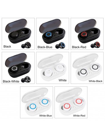 True Wirelessly Stereo BT Earphone Intelligent Noise Reduction High Clear Sound Quality Headset Waterproof Sweatproof Mini Sports Headphones with 450mAh Charging-Box