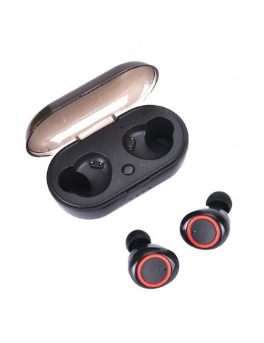 True Wirelessly Stereo BT Earphone Intelligent Noise Reduction High Clear Sound Quality Headset Waterproof Sweatproof Mini Sports Headphones with 450mAh Charging-Box