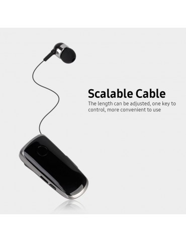 Portable Business BT Headphone Scalable Clip Type BT Noise Reduction Earphone with Incoming Call Vibration Function Blue