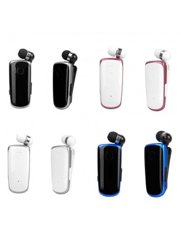 Portable Business BT Headphone Scalable Clip Type BT Noise Reduction Earphone with Incoming Call Vibration Function Blue