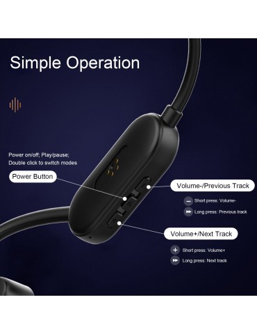 Q50 Bone Conduction Headphones 8GB MP3 Player IPX8 Waterproof Swimming Sports Headset Wireless BT5.0 Earphone Hands-free with Microphone