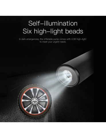 T068 Portable No-Wire Intelligent Inflator Pump Upgraded High Definition Large Screen Flashlight Inflator Pump